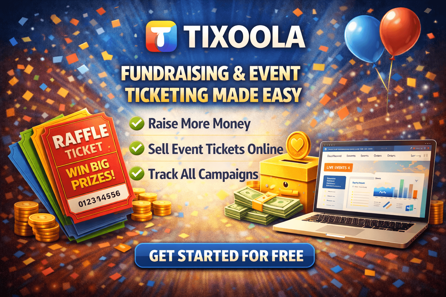 Tixoola — event ticketing, fundraising, store, and unified checkout for organizations